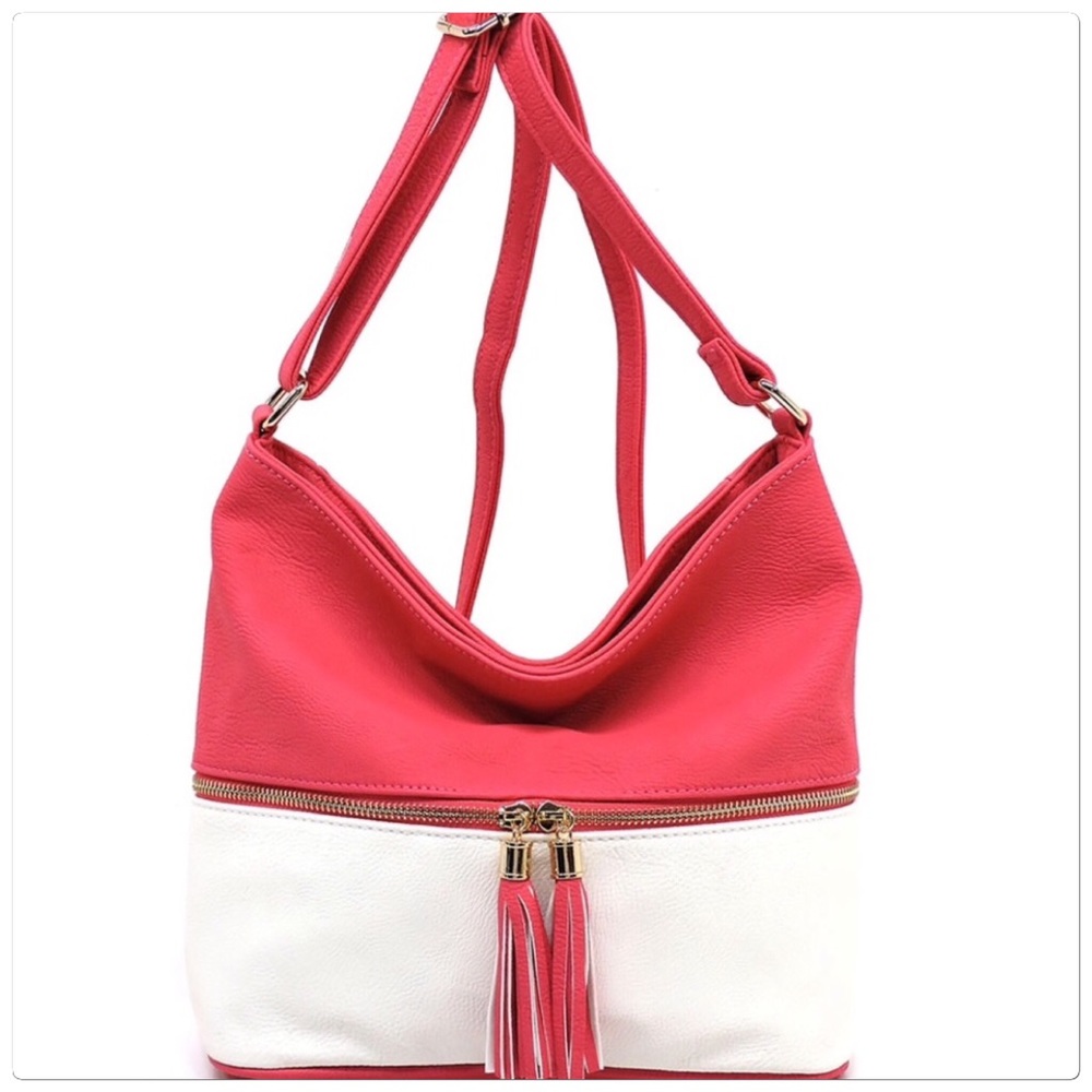 Tassel Crossbody Bucket Satchel